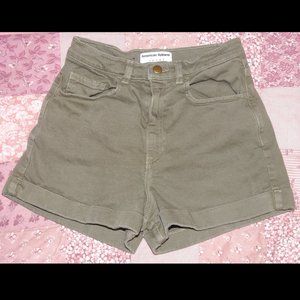 American Apparel Olive Denim Shorts